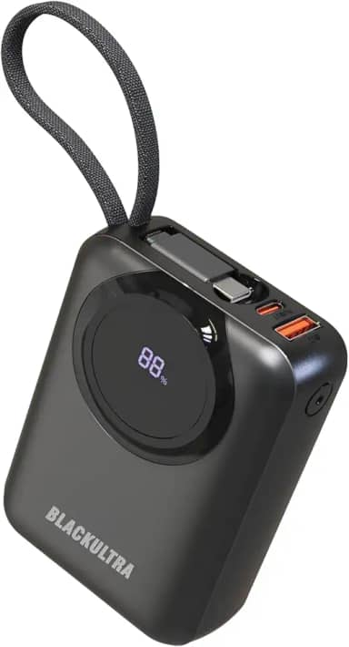 Power Bank Portátil 20000mAh com Display LED, Carregamento Rápido 22.5W PD 3.0 QC 3.0, USB-C Leve Compatível com iPhone 16/15/14/13/12/11, Samsung, Android – Preto