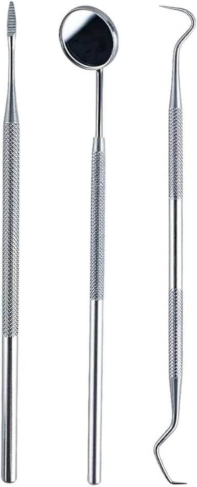 Kit 3 Instrumentos Limpeza Dental Removedor Tártaro Espelho