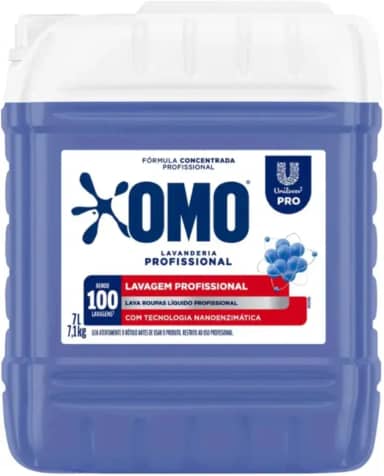 Lava Roupas Líquido Omo Lavanderia Profissional Lavagem Profissional 7l