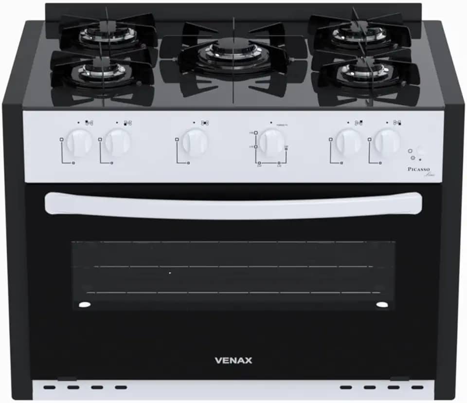 Fogao de Embutir 5 Bocas Venax Picasso Line Branco Gas Glp