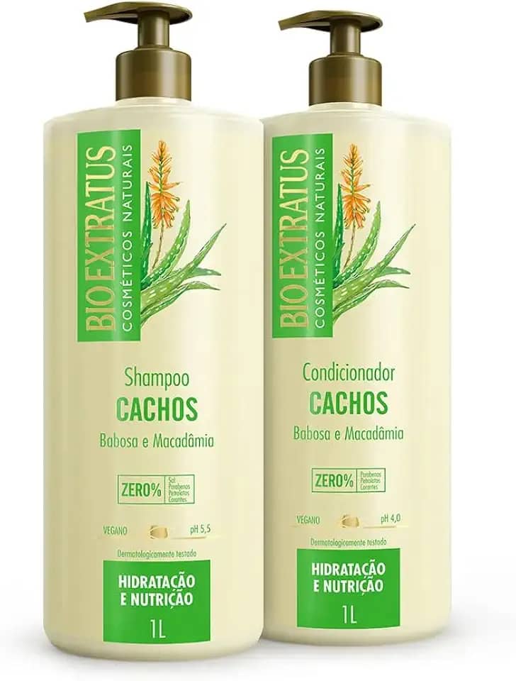 Kit Cachos Bio Extratus Shampoo e Condicionador 1L Hidratação Intensa