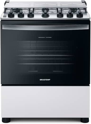 Fogão Brastemp 6 Bocas Branco Com Botões Removíveis E Exclusivo Aro Protetor - BFS6NCB BIVOLT