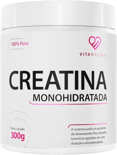 Creatina Monohidratada 300g - Aumento de Força e Massa Muscular - 100% Pura e Sem Aditivos - VITA WELLNESS