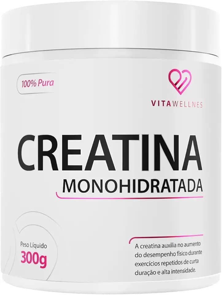 Creatina Monohidratada 300g - Aumento de Força e Massa Muscular - 100% Pura e Sem Aditivos - VITA WELLNESS