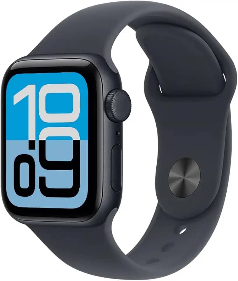 Apple Watch SE 3 GPS + Cellular, Caixa em alumínio meia‑noite de 44 mm com Bracelete desportiva meia‑noite - M/G