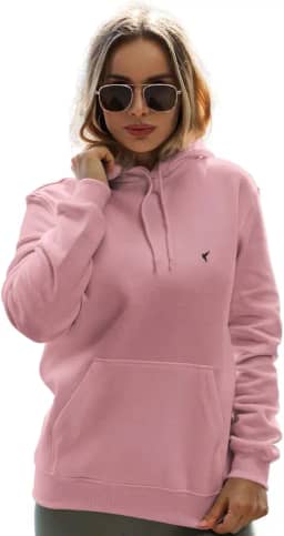 Moletom Blusa de Frio Feminino Flanelado Estampa Neutra