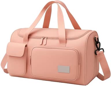 Bolsa Feminina de Viagem Grande 30L – Mala de Bordo 10kg Dobrável com 5 Compartimentos, Alça Transversal, Ideal para Academia, Passeios, Maternidade e Fim de Semana (Rosa)