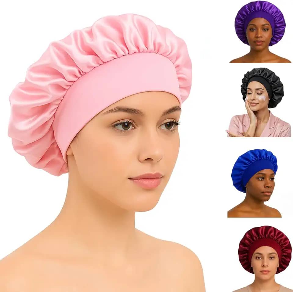 Touca de Cetim com Faixa Elástica Confortável Antti Frizz para Dormir Toca de Cetim Feminina Masculina