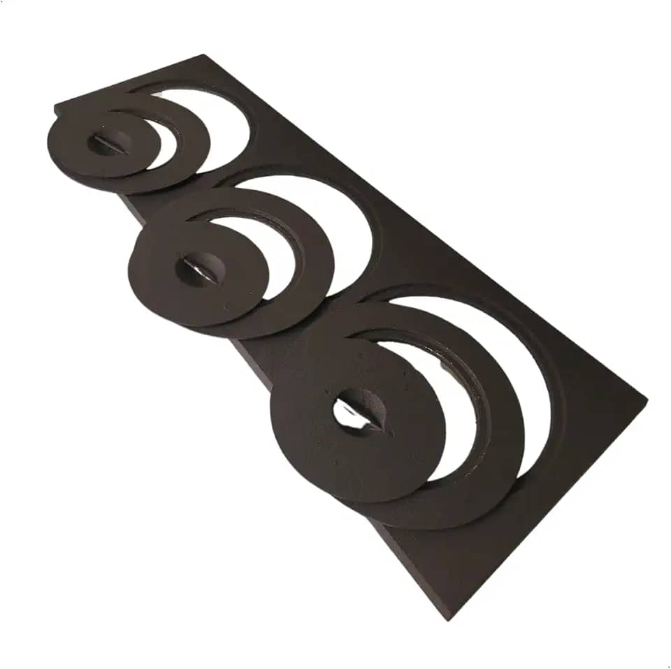 Chapa para fogão a lenha de ferro fundido com reduções e tampas