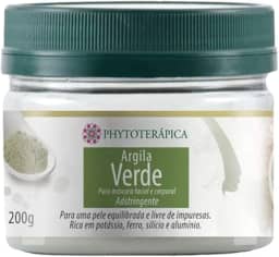 PHYTOTERAPICA- Argila Verde -Aromaterapia -Máscara facial e corporal - Para uma pele equilibrada e livre de impurezas, indicada para cuidados com a pele e cabelos, ajuda a controlar a oleosidade -200g