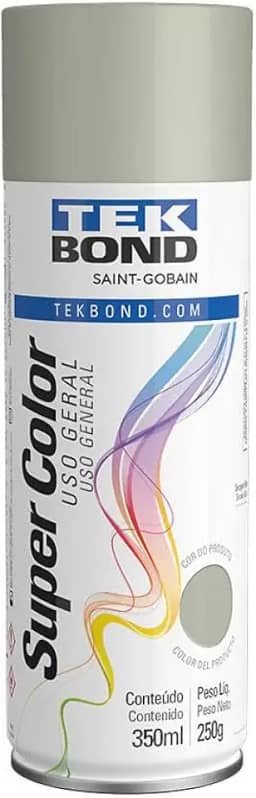 Tinta Spray Primer Fundo 350Ml/250G - 01 Unidade, Tekbond, 23191006900, Cinza