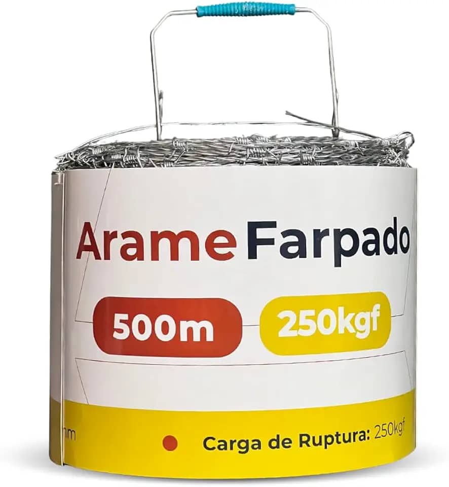 Arame Farpado Galvanizado Cerca Rural 500kgf 500m - Makrometal…