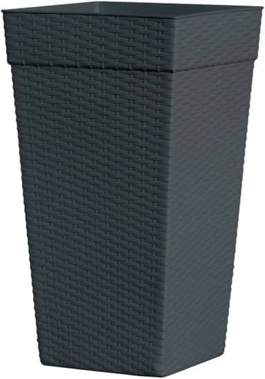 Vaso Quadrado Coluna Cores 10L Para Plantas Mudas Jardins Preto