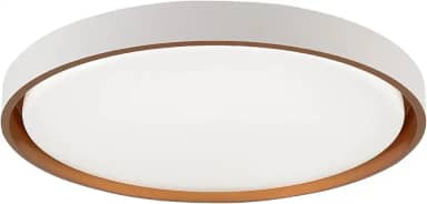 Plafon LED Montana, 41cm, Redondo Moderno, Branco e Cobre, 24W com 3 Temperaturas de Cor - Hevvy