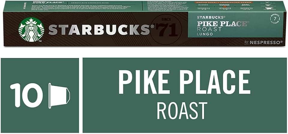 STARBUCKS Café Em Cápsula Starbucks Nespresso Pike Place Roast Lungo 10 Cápsulas