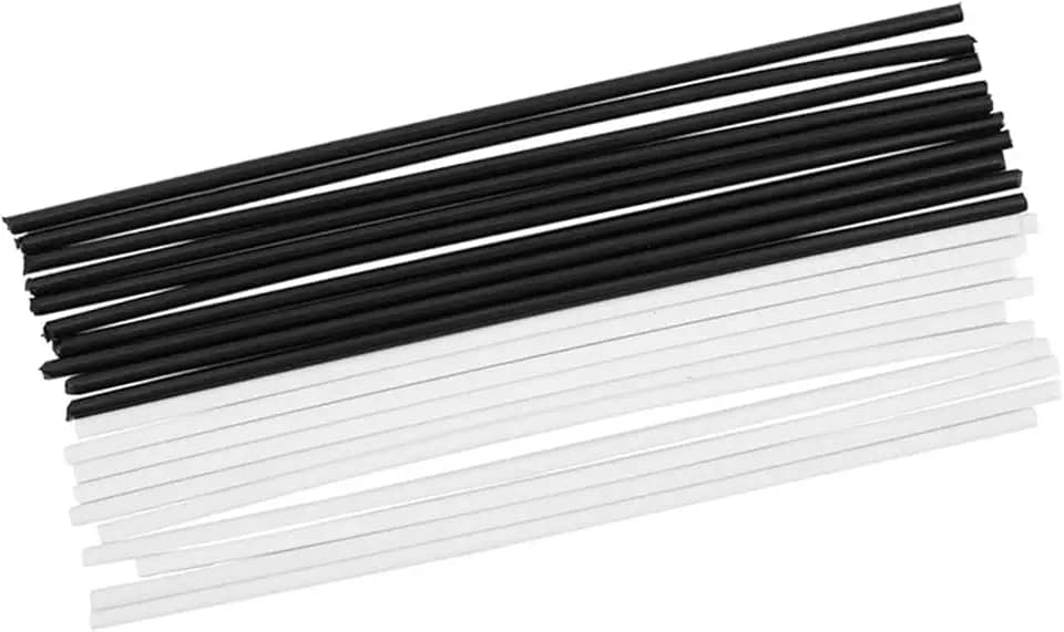 Generic Conjunto de Marcadores de Posição de Ponto Lateral de Guitarra ABS, Atualizações de 100 Mm de Comprimento para Guitarristas e Baixistas, 20 Peças Branco + Preto