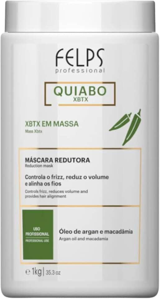 Xbtx Okra Quiabo Redutor de Volume e Controle de Frizz Alisamento Capilar Orgânico Profissional Sem Formol 1kg