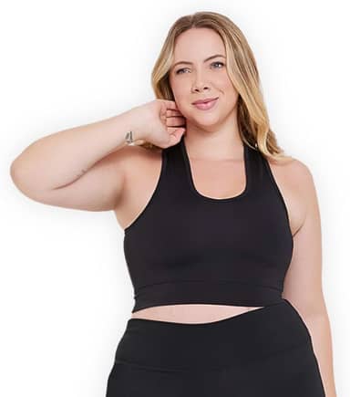 Top Plus Size Fitness Feminino Sem Bojo Alta Sustentação