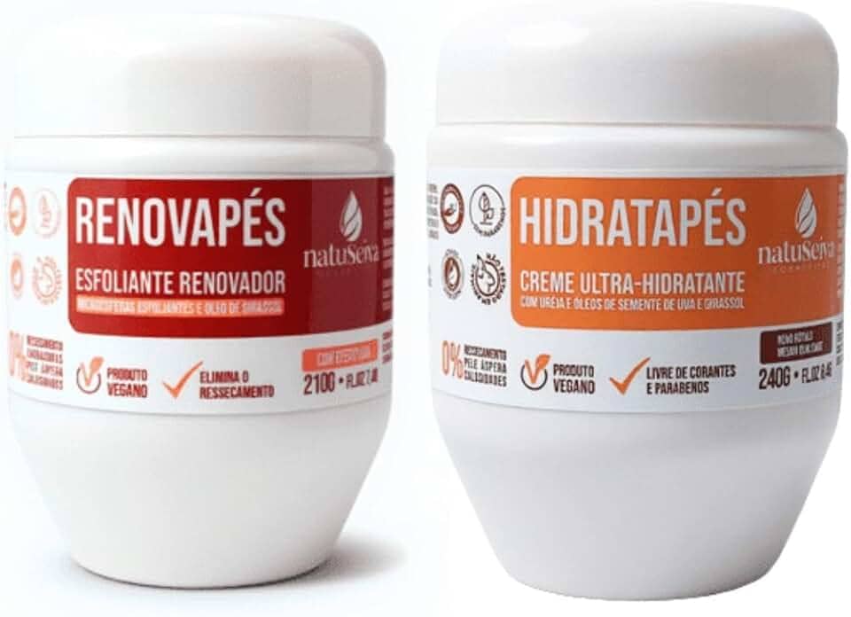 Esfoliante para os pés Renovapés 210g + Hidratante hidratapés 210g Natuseiva