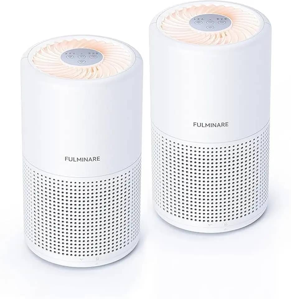 Purificador de ar HEPA, filtro de ar, purificador de ar silencioso com luz noturna, pequeno purificador de ar portátil para casa, escritório, sala de estar (2)