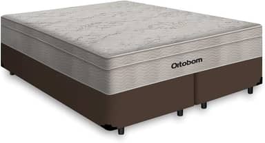 Cama Box + Colchão de Molas Ensacadas - AirTech SpringPocket - Ortobom (MARROM, Queen)