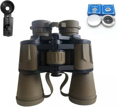 Binoculo C/Suporte 20x50 De Longo Alcance 10km Profissional (Cáqui)