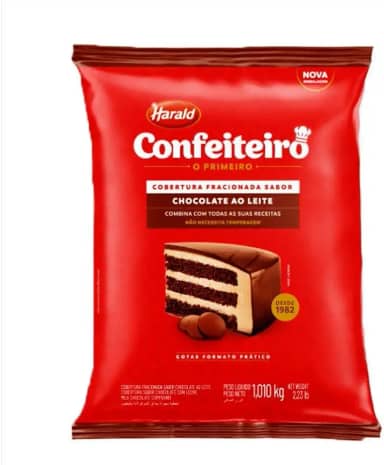 Gotas de Chocolate Fracionado Confeiteiro Ao Leite 1,010kg - Harald