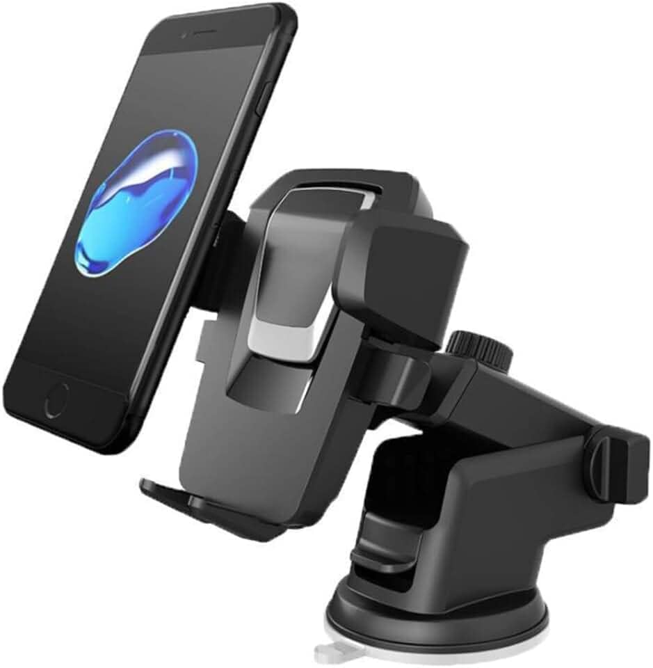 Suporte Celular Para Carro Veicular GPS Universal Smartphone Ventosa Gruda Painel Carro Trava Automática Anti Queda Waze Uber