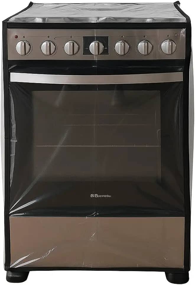Capa Protetora para Fogão 4 Bocas em Plástico Cristal Transparente Reforçado com Viés Preto – Proteção Contra Poeira, Gordura e Manchas – Ideal para Áreas Gourmet e Varandas – 90x55x65 cm