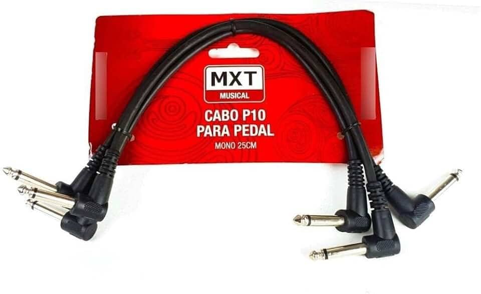 Cabo P10 Mono Para P10 Mono Para Pedal Dourado 3 Peças Com 25 Centimetros 8 1 071