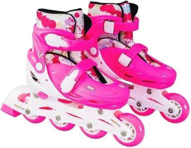 Patins Infantil Ajustável 31–34 com Kit de Proteção Cromática Conforto, Segurança e Diversão para Crianças