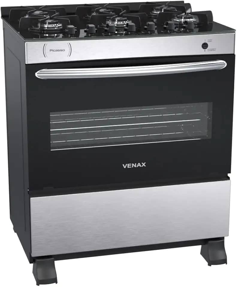 FOGAO A GAS PICASSO VITREO 6 Q INOX GÁS GLP