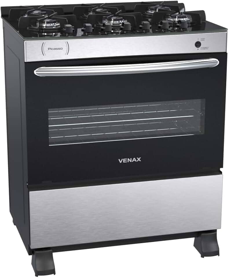 FOGAO A GAS PICASSO VITREO 6 Q INOX GÁS GLP