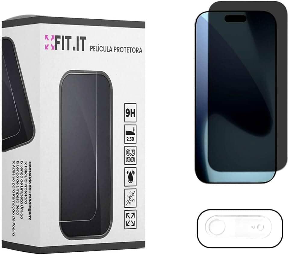 Kit Película Privacidade para iPhone 17 e Película Proteção Lente Câmera (iPhone 17 Air)