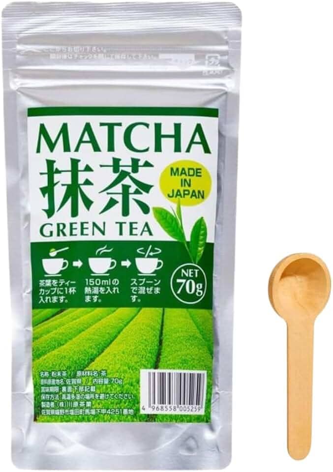 Chá Verde Matcha em Pó Japonês Kawahara 70G + Mini Colher Medidora Ekos - Importado