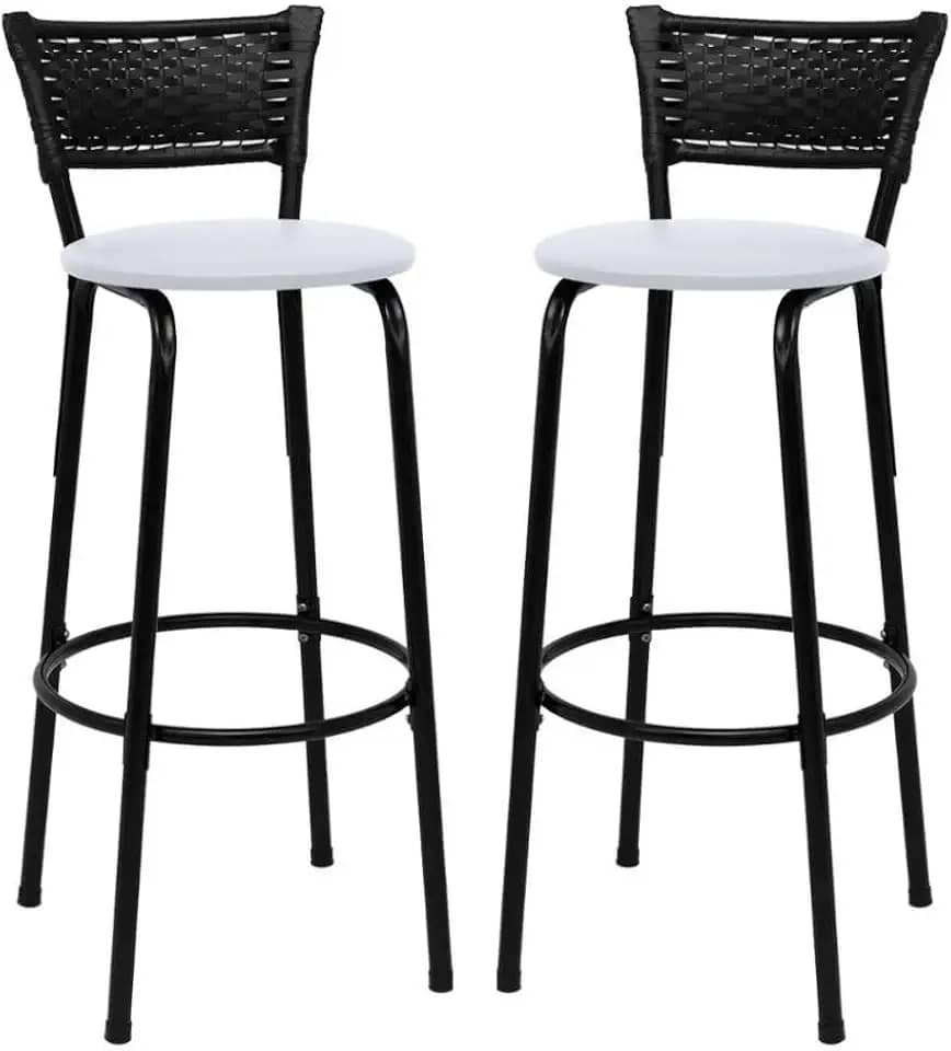 2 Cadeira Bancada Cozinha Bistro Alta Americana Gourmet de Junco(BRANCO)