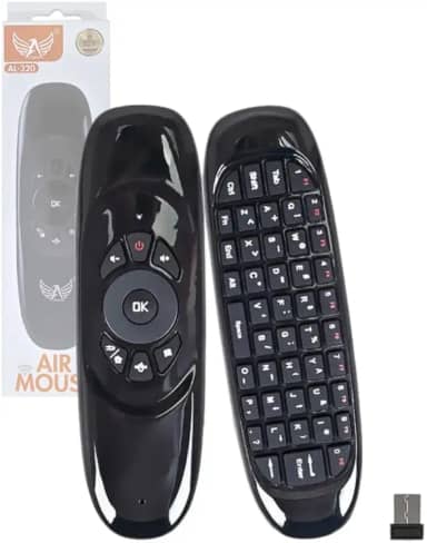 Controle Air Mouse com Teclado QWERTY, Sensor de Movimento 2.4GHz, 10m Alcance, para Smart TV e PC