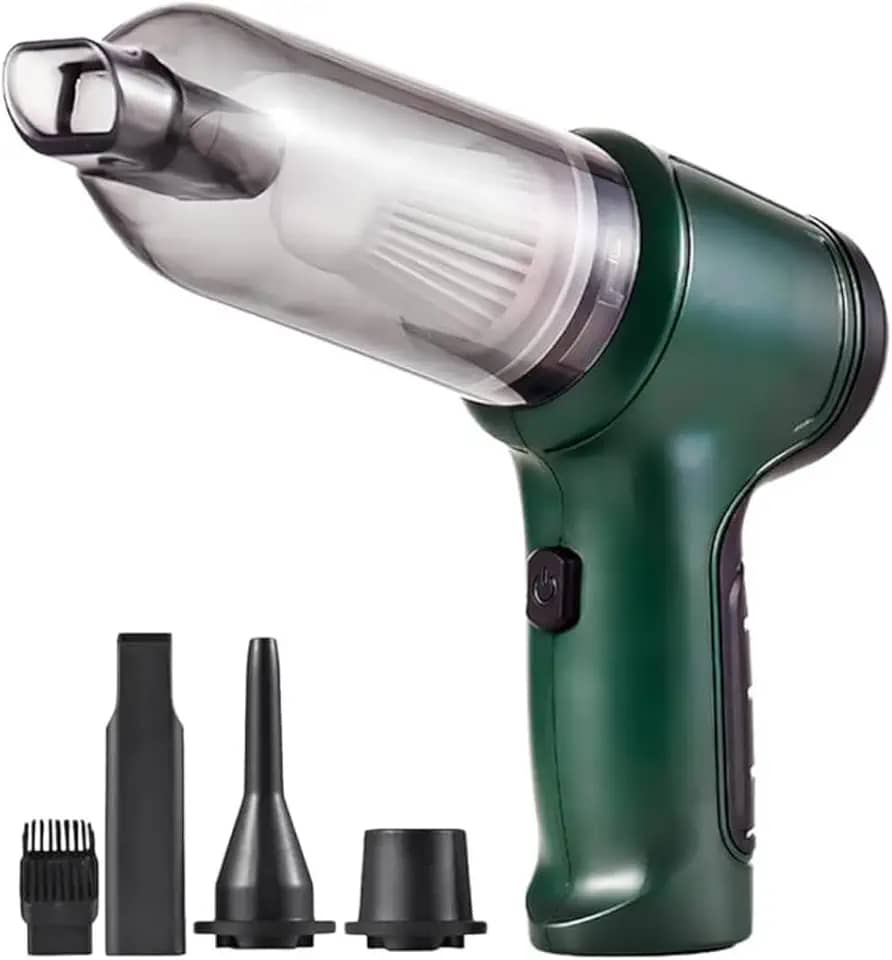 Aspirador de Pó Sem Fio Portátil 4 em 1 – Multifuncional, Leve, Potente e Recarregável para Casa e Carro(Verde)
