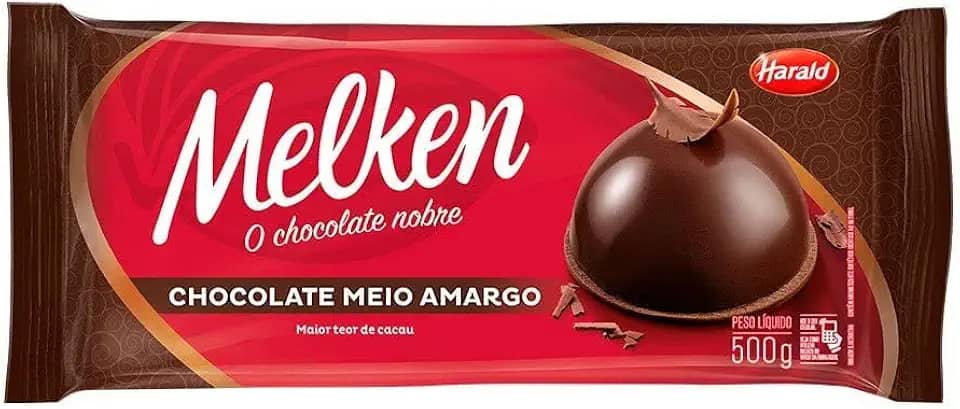 Barra de Chocolate Melken Meio Amargo 500g - Harald