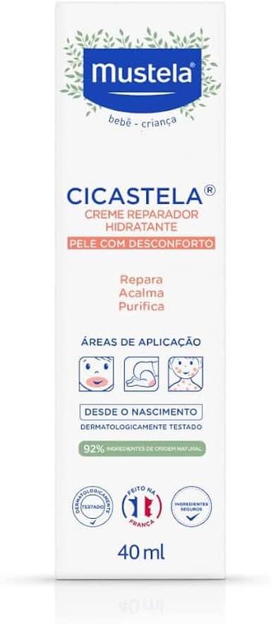 Mustela Cicastela Creme Reparador Hidratante 40Ml - Hidrata Repara Acalma E Purifica A Pele - Multiuso Para Os Pequenos Dodóis Dos Bebês E Crianças Feito Com 91% De Ingredientes