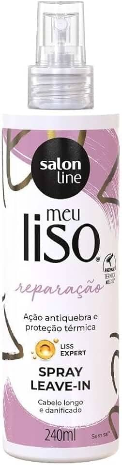 Salon Line, Meu Liso Reparação, Spray Leave-In, Vegano - Para Cabelos Lisos e Ondulados Naturais, Alisados ou Relaxados, 240 ml