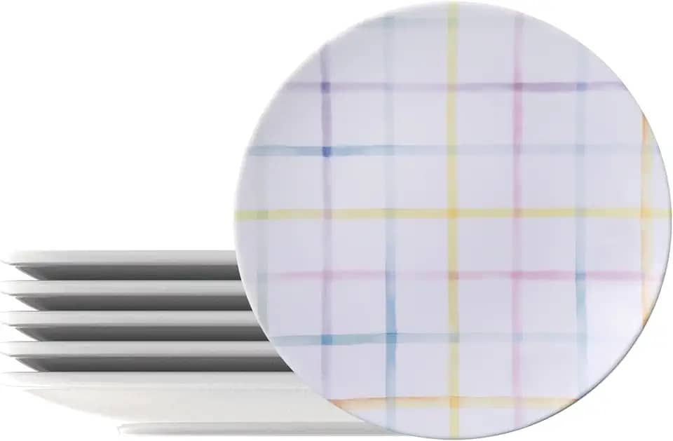 Kit Prato Sobremesa Tramontina Sweet Color em Porcelana Decorada 19 cm 06 Peças