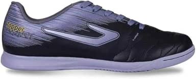 Chuteira Topper Flame Fsal, Preto/Cinza/Azul, 40