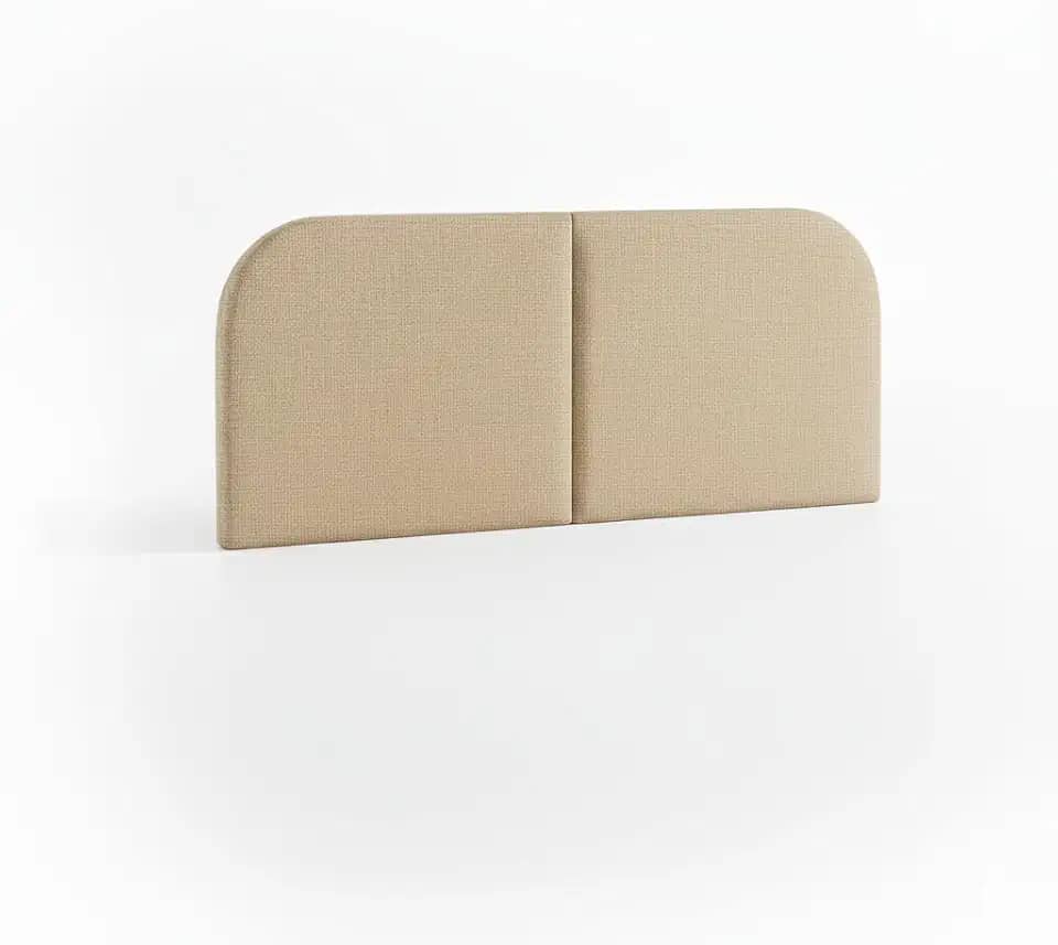 Cabeceira Estofada Suspensa Clean Orgânica 1.4m ou 1.6m para Cama Casal Queen Cores Cinza e Bege (Bege, Queen (padrão dos EUA))