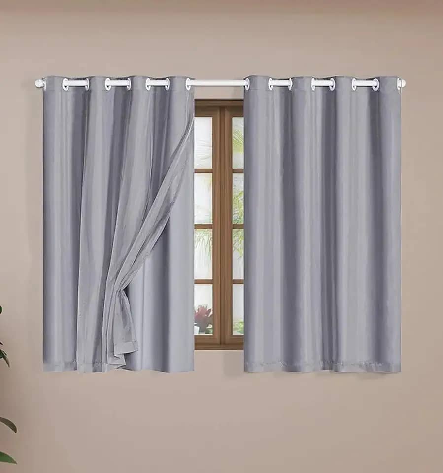 Cortina Corta Luz Blackout Blecaute 2,20 X 1,30m Quarto Sala - Cinza