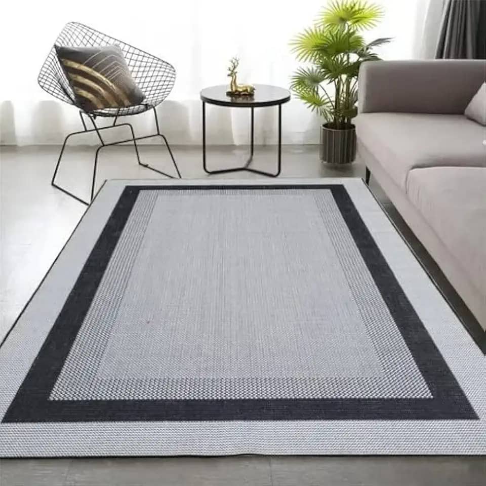 Tapete Para Sala Quarto Sisal 1m x 1,50 Pequeno Cinza Facil Limpar Lancer