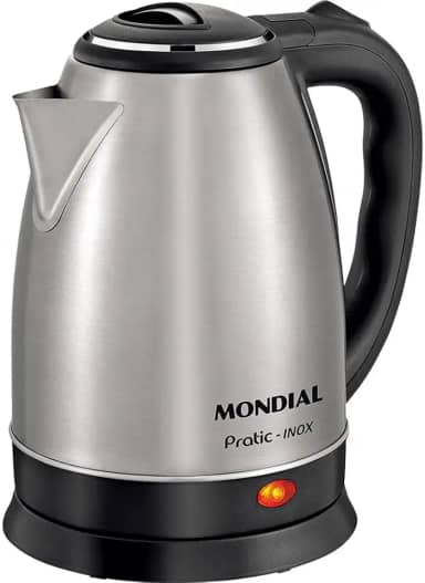 MONDIAL Chaleira Elétrica Pratic, Preto/Inox, 1200W, 110V - CE-06