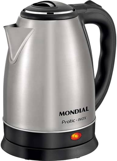 MONDIAL Chaleira Elétrica Pratic, Preto/Inox, 1200W, 220V - CE-06