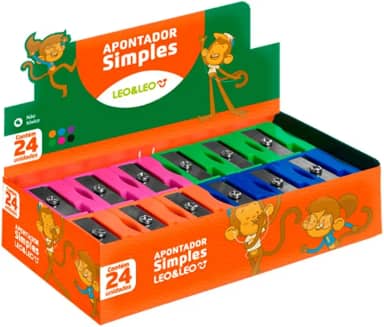 APONTADOR SIMPLES RETANGULAR CX/24 UND LEOELEO