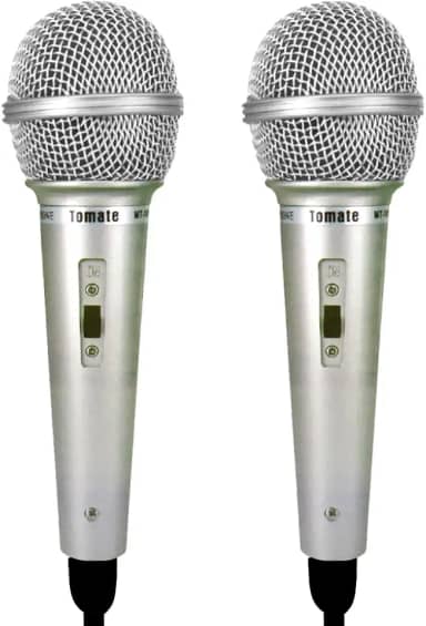 2 Microfones Prata Profissional com Fio para Igrejas Eventos